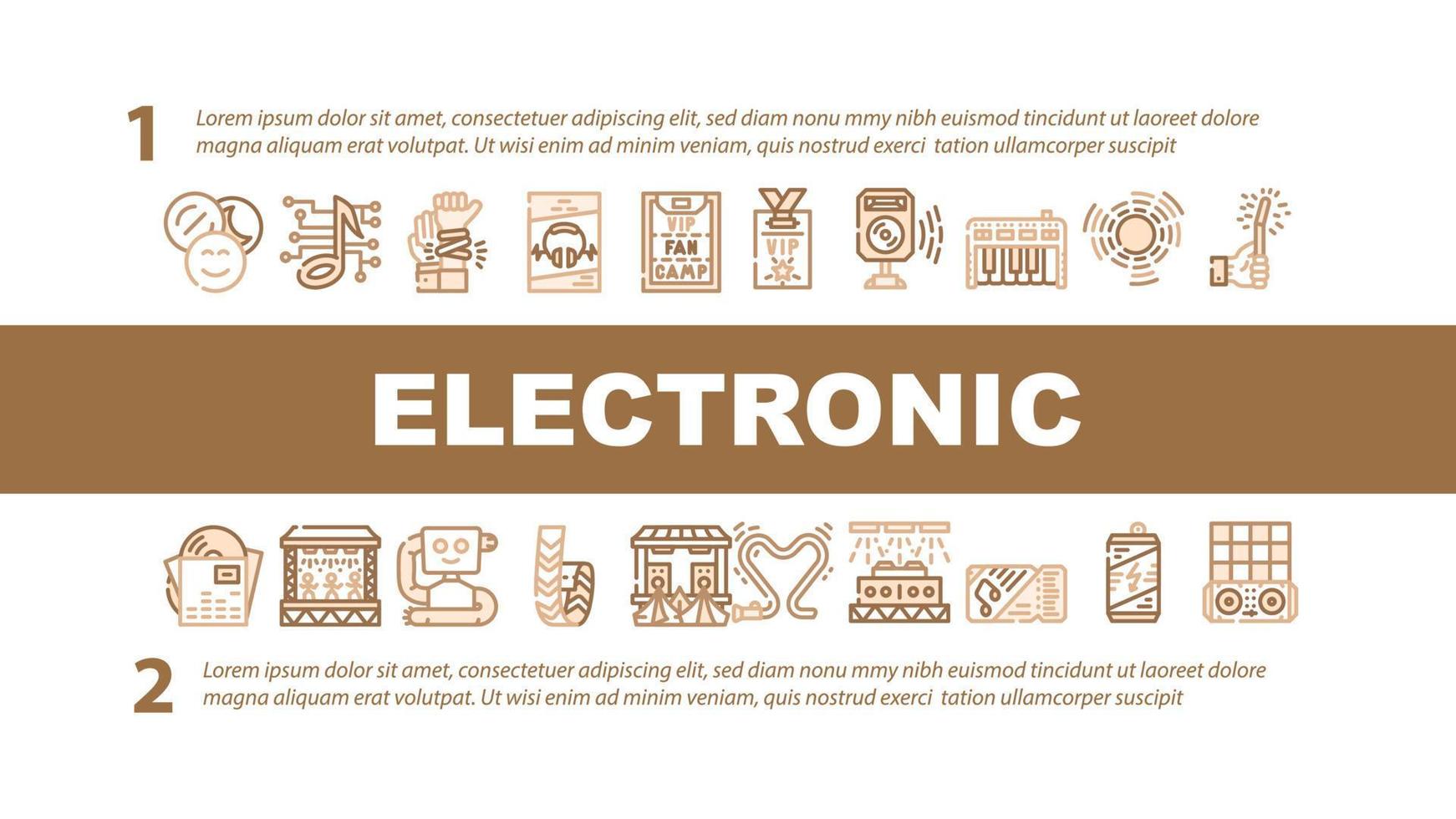 vector de encabezado de aterrizaje de música electrónica de baile