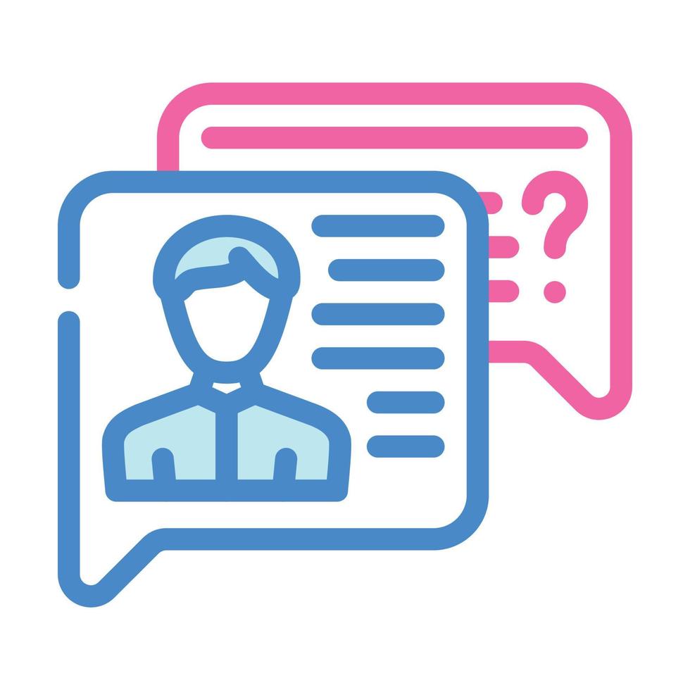 employee discussion color icon vector illustration