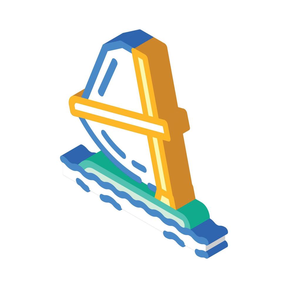 windsurfing water sport isometric icon vector illustration