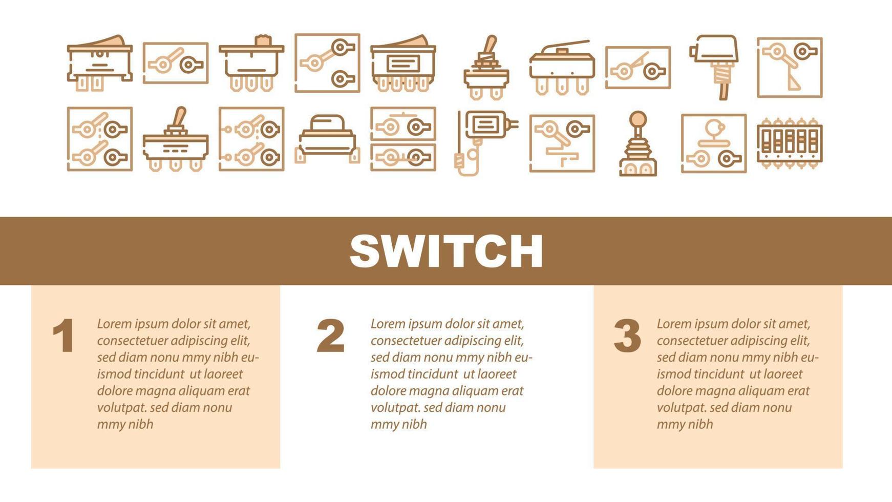 Switch Electricity Accessory Landing Header Vector