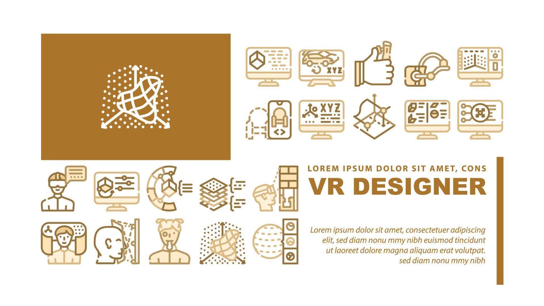 Vr Designer Occupation Landing Header Vector