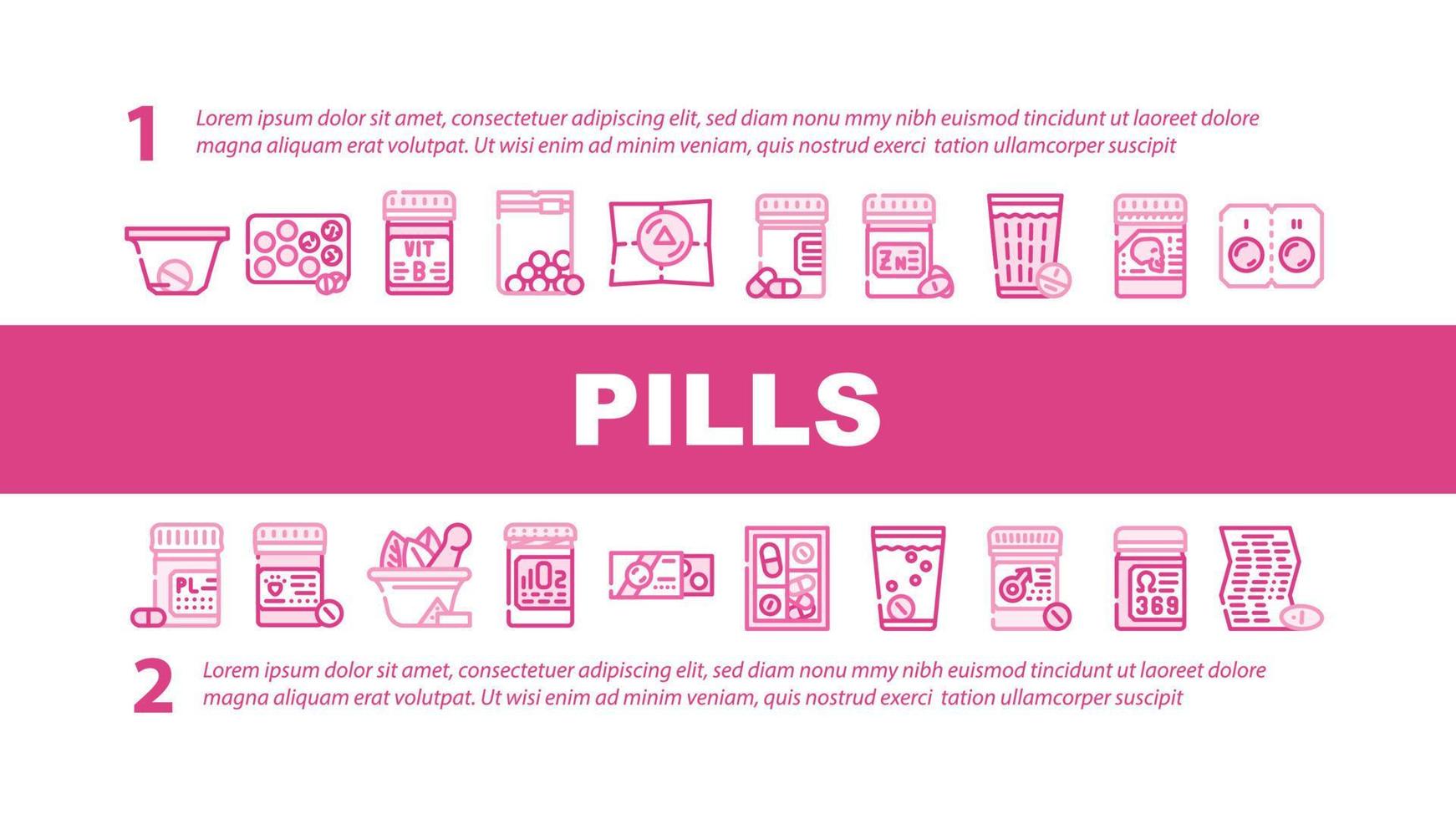 Pills Medicaments Landing Header Vector