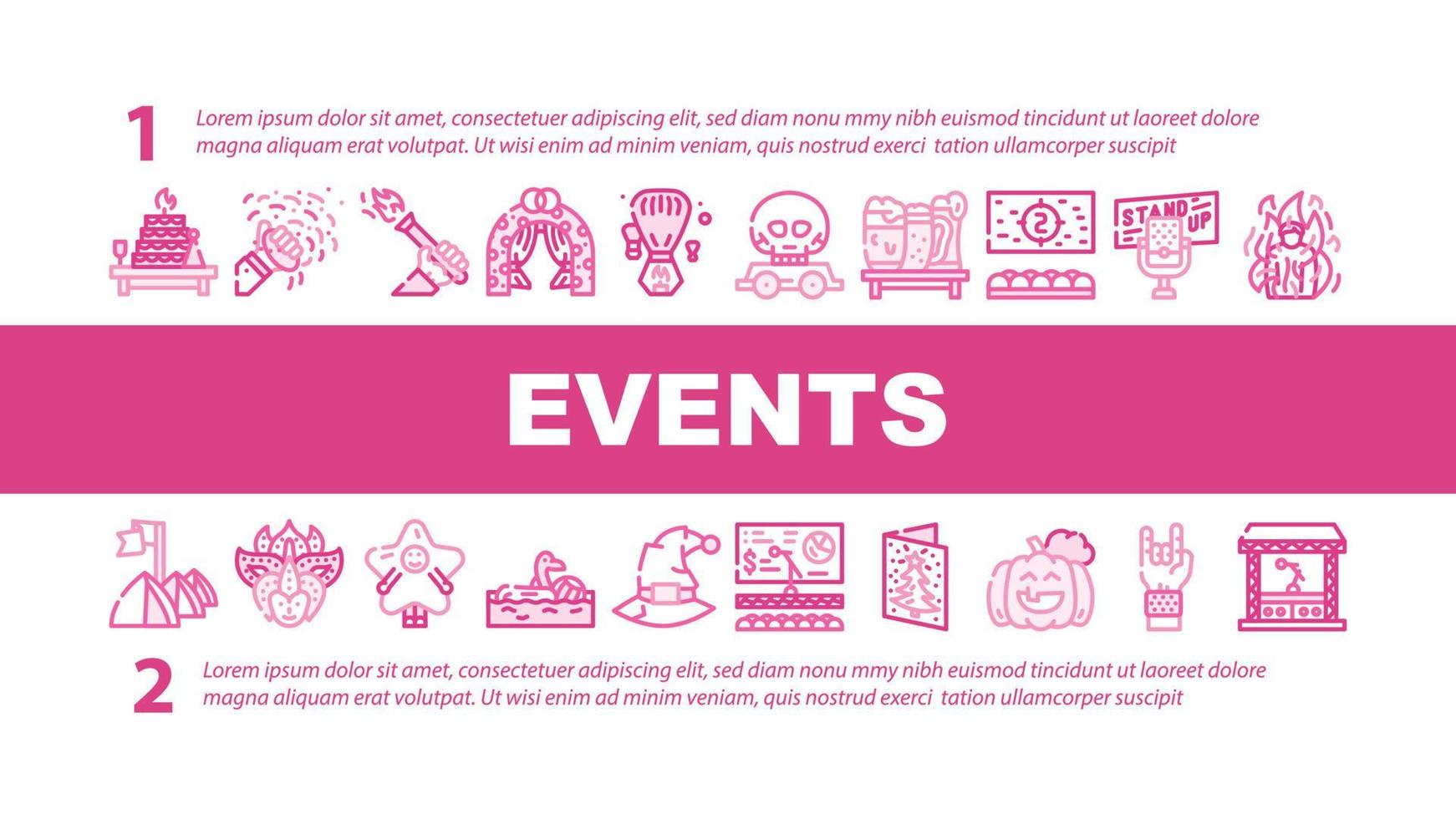 Events And Festival Landing Header Vector