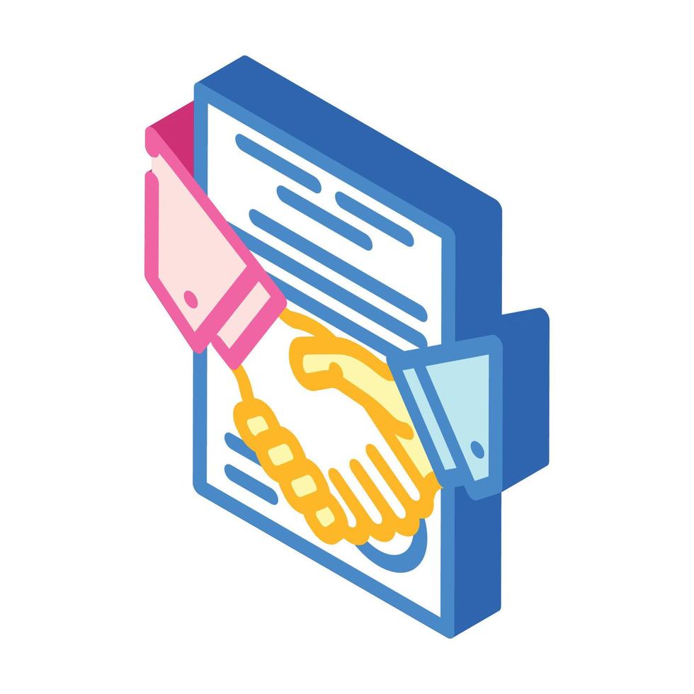 marriage contract and divorce isometric icon vector illustration