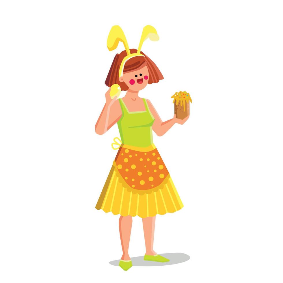 female easter bunny vector