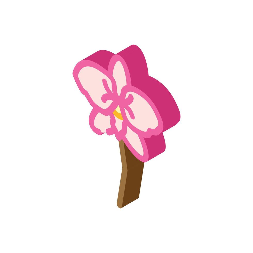 orchid aroma flower isometric icon vector illustration