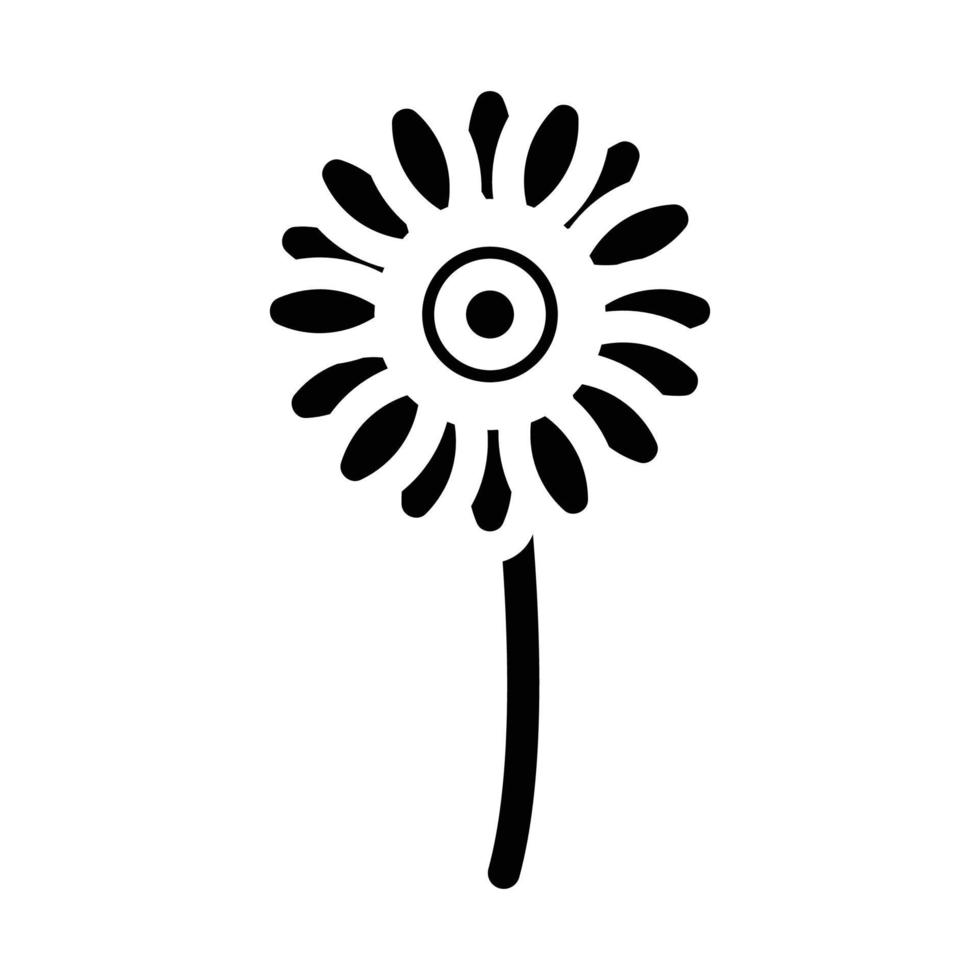 gerbera flor glifo icono vector ilustración