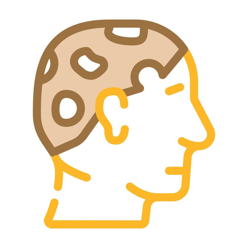 alopecia areata color icon vector illustration