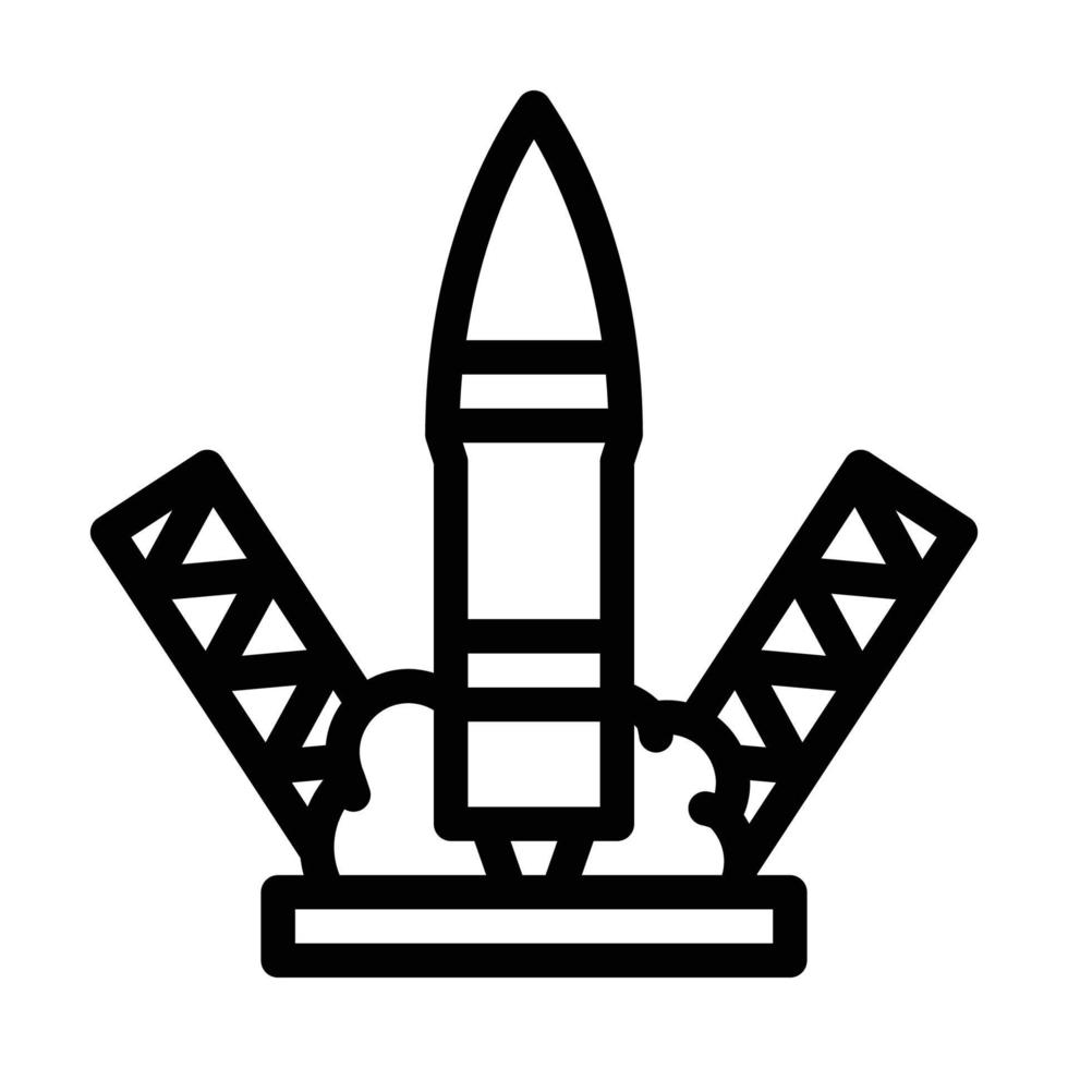 rocket launch line icon vector illustration