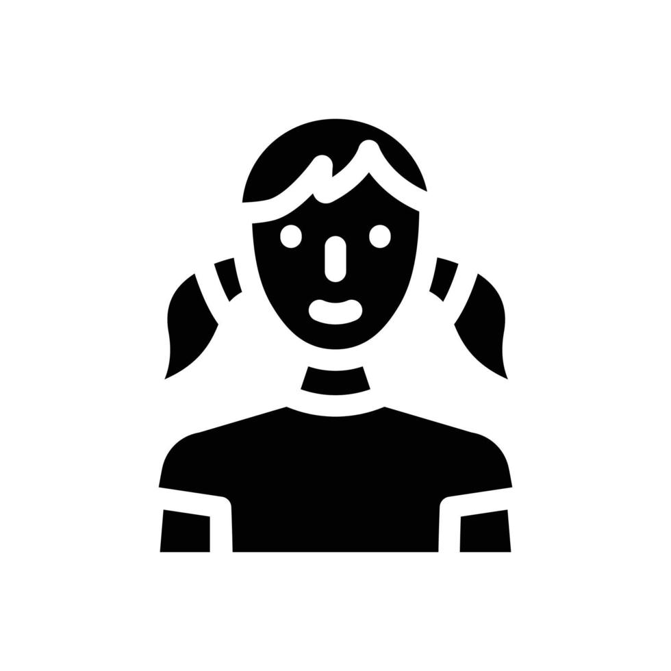 young woman glyph icon vector illustration