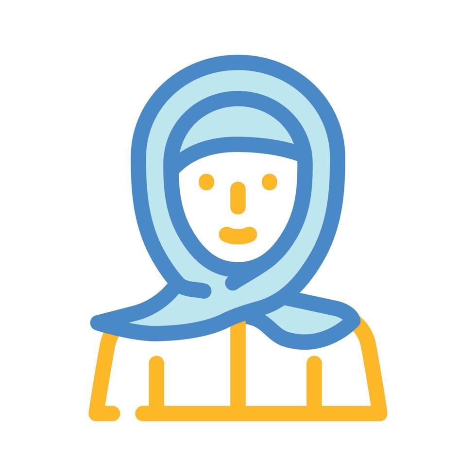 hijab mujer ropa color icono vector ilustración