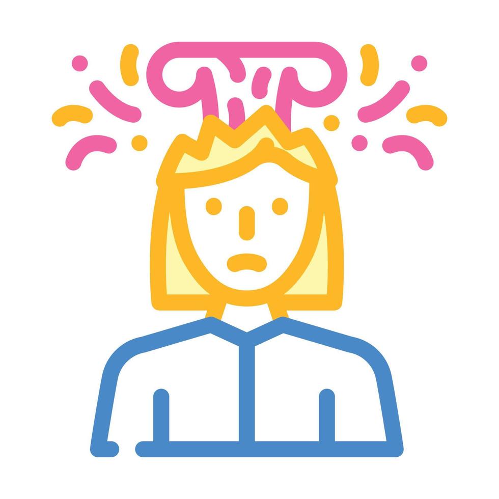 brain explosion female color icon vector illustration