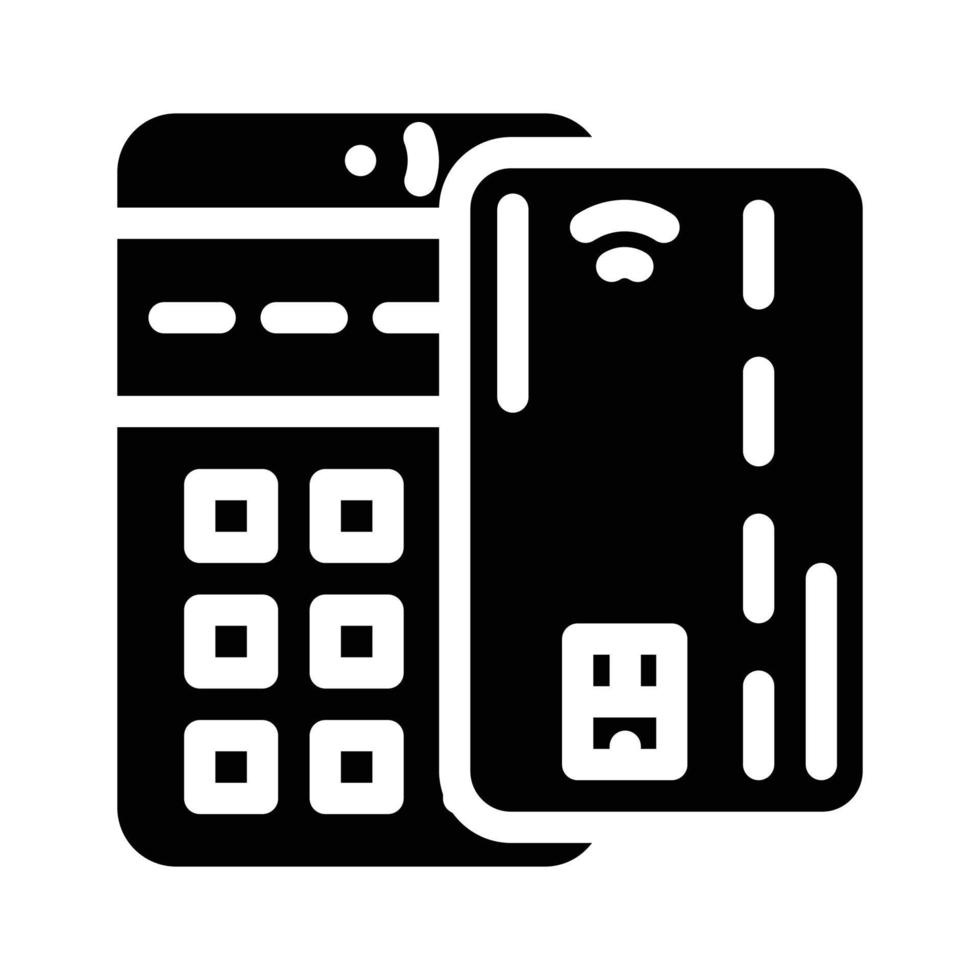 payment card pos terminal glyph icon vector illustration