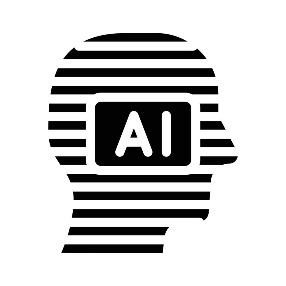 ai artificial intelligent financial technology glyph icon vector illustration