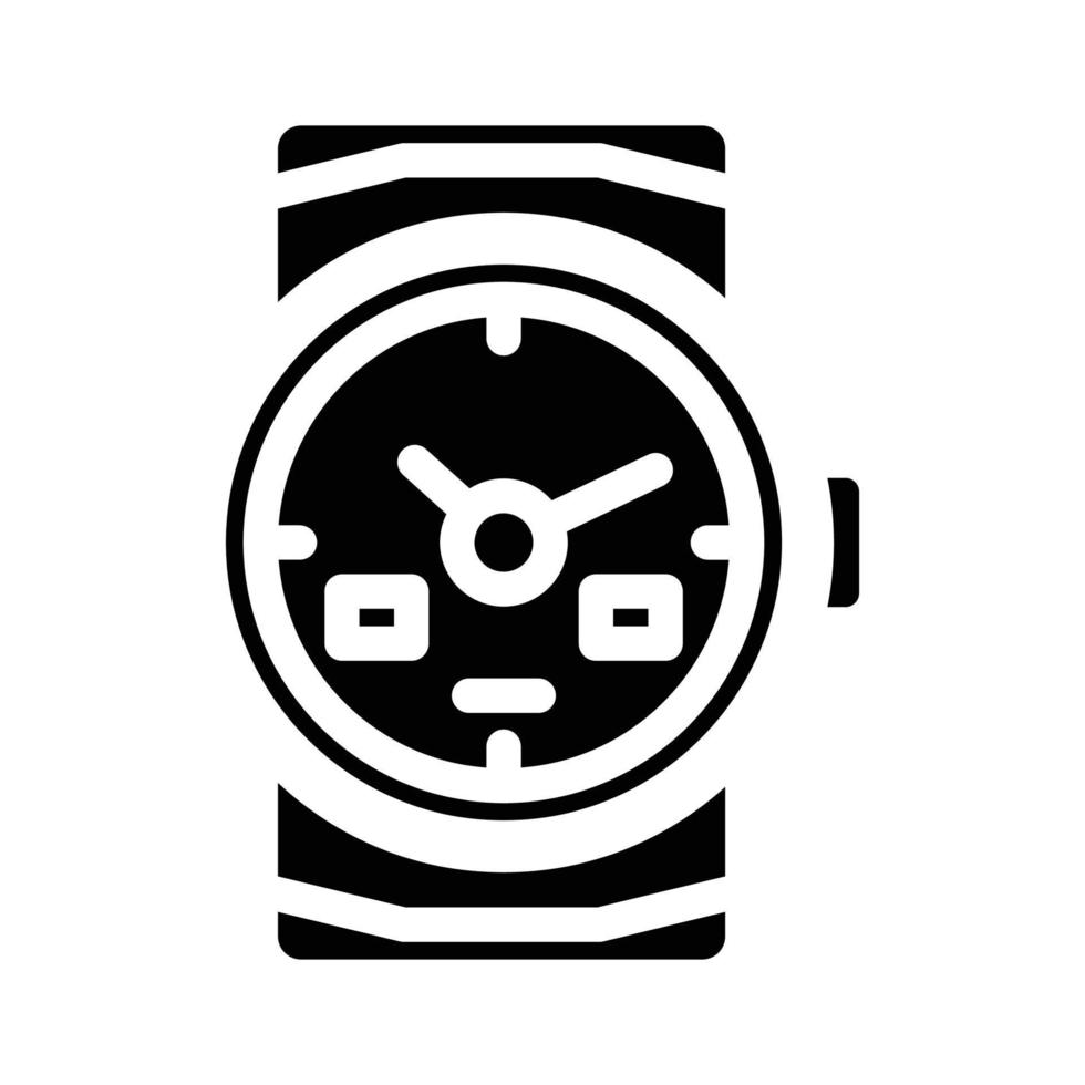 buzo relojes glifo icono vector ilustración