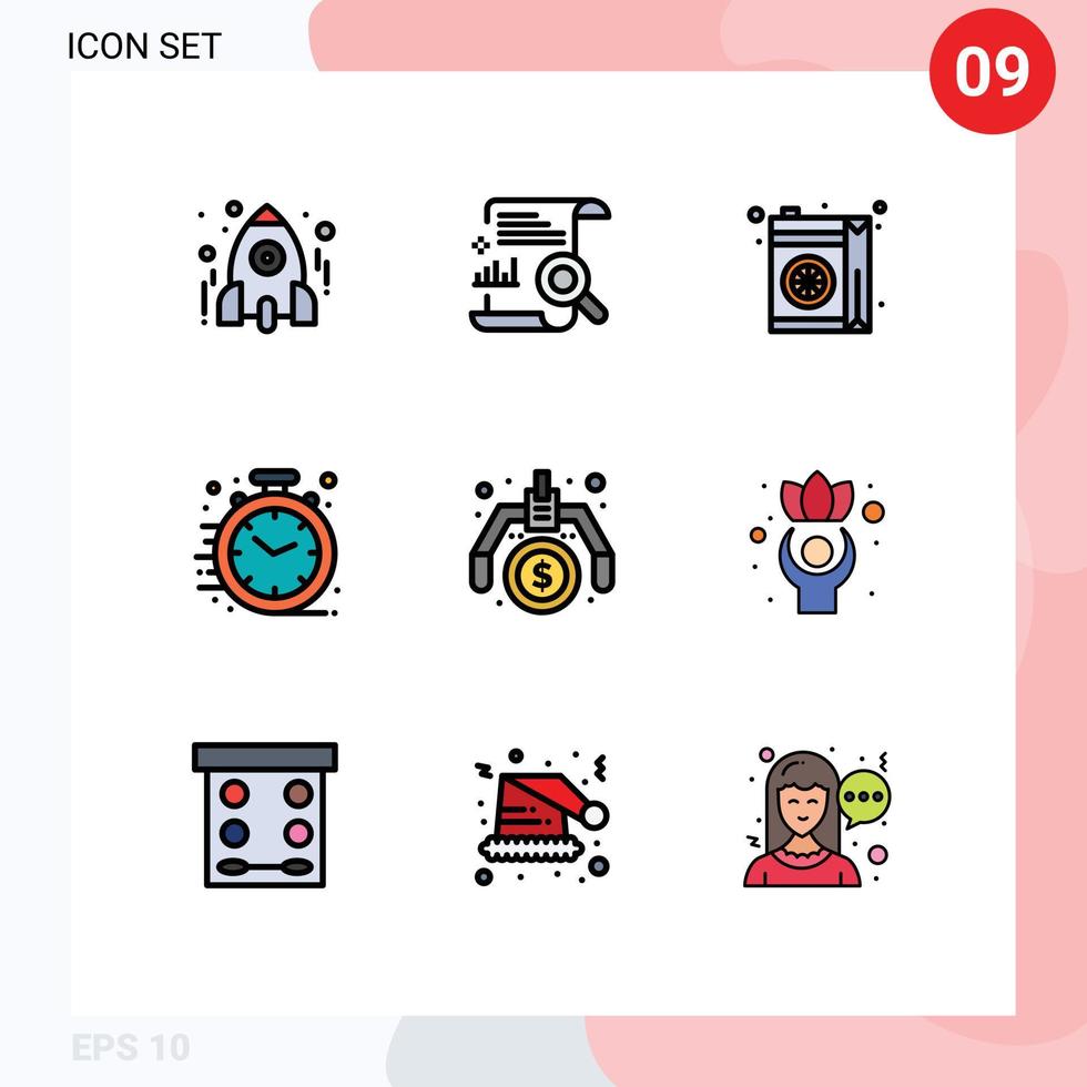 9 Creative Icons Modern Signs and Symbols of office business search fast juice Editable Vector Design Elements
