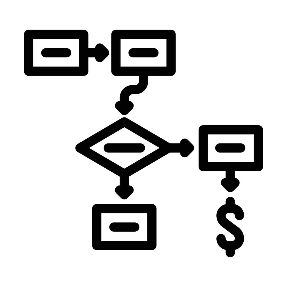 business process line icon vector illustration