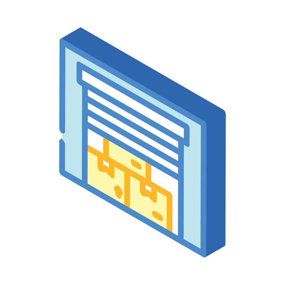 warehouse building isometric icon vector illustration