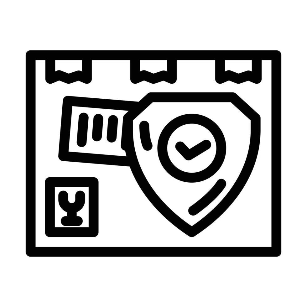 ilustración de vector de icono de línea de protección de carga