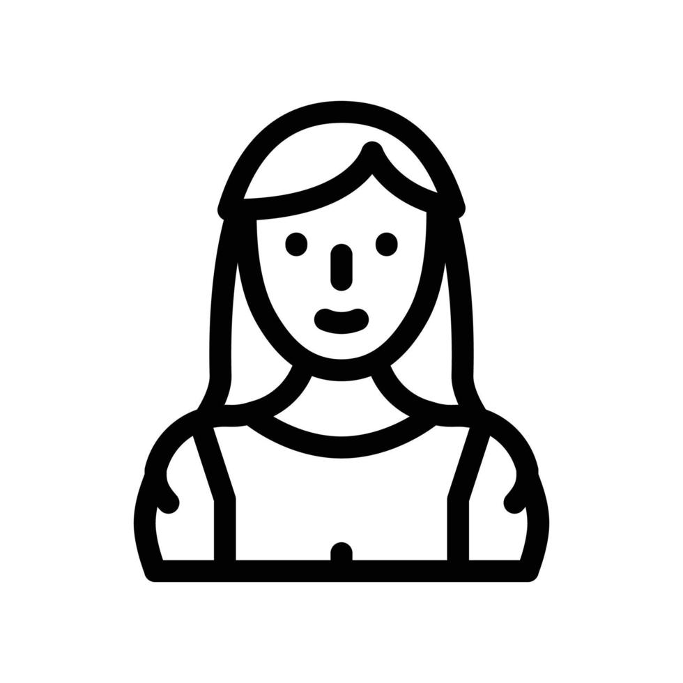 mujer fuerte línea icono vector ilustración