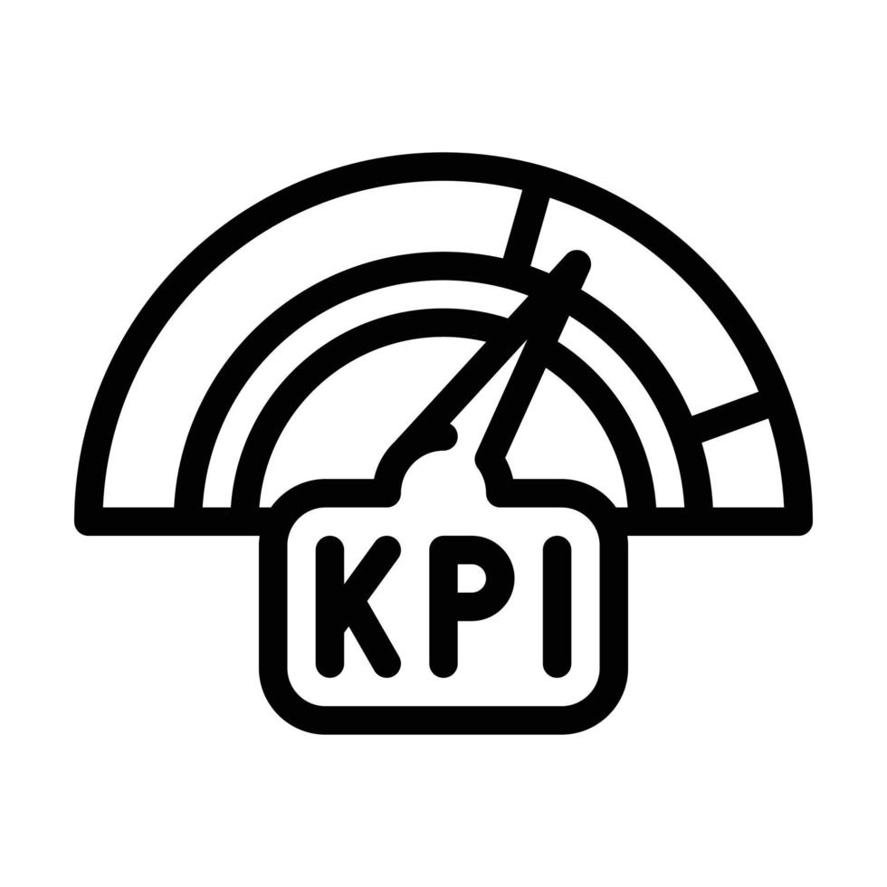 ilustración de vector de icono de línea de gestión empresarial kpi