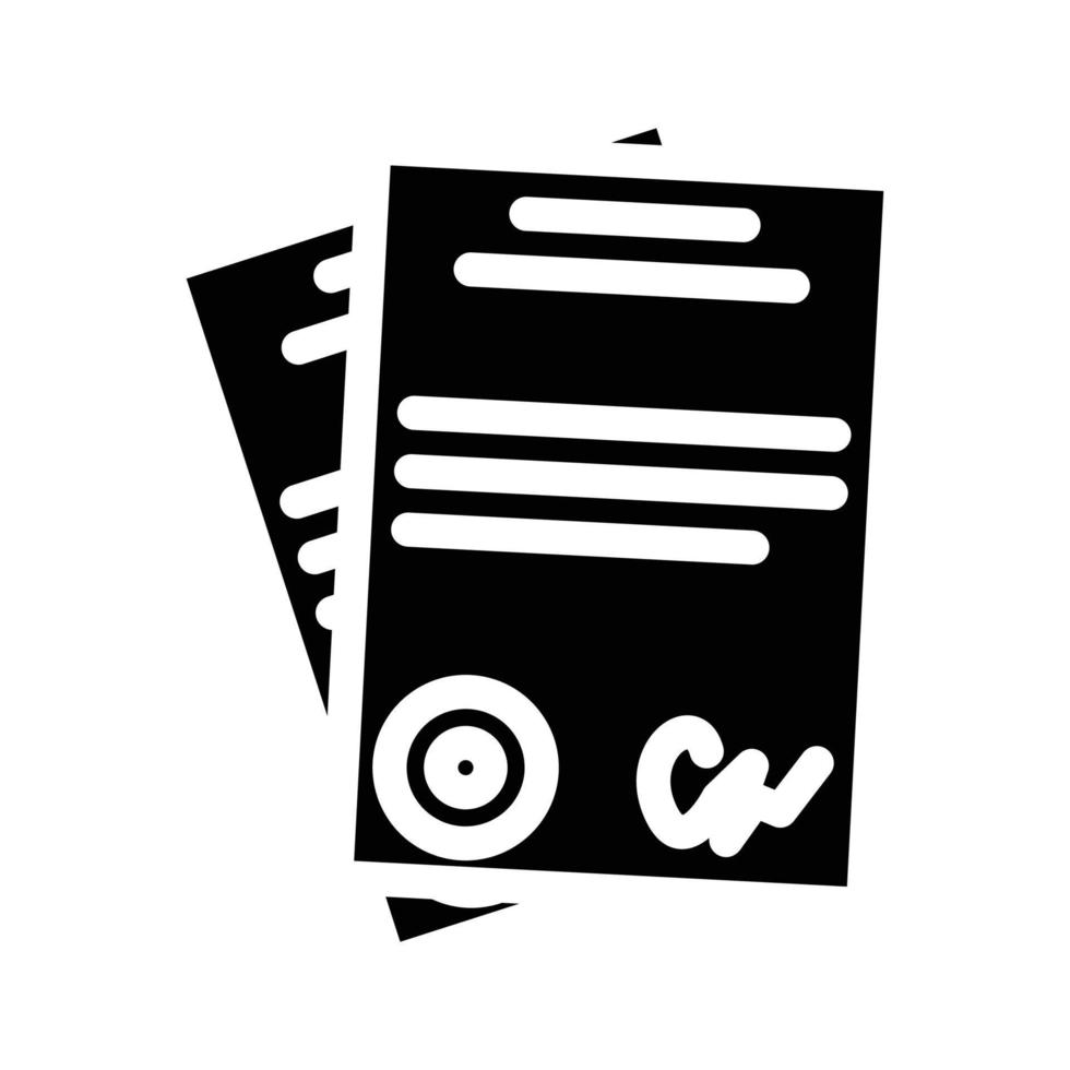 documents business manager, agreement partnership glyph icon vector illustration