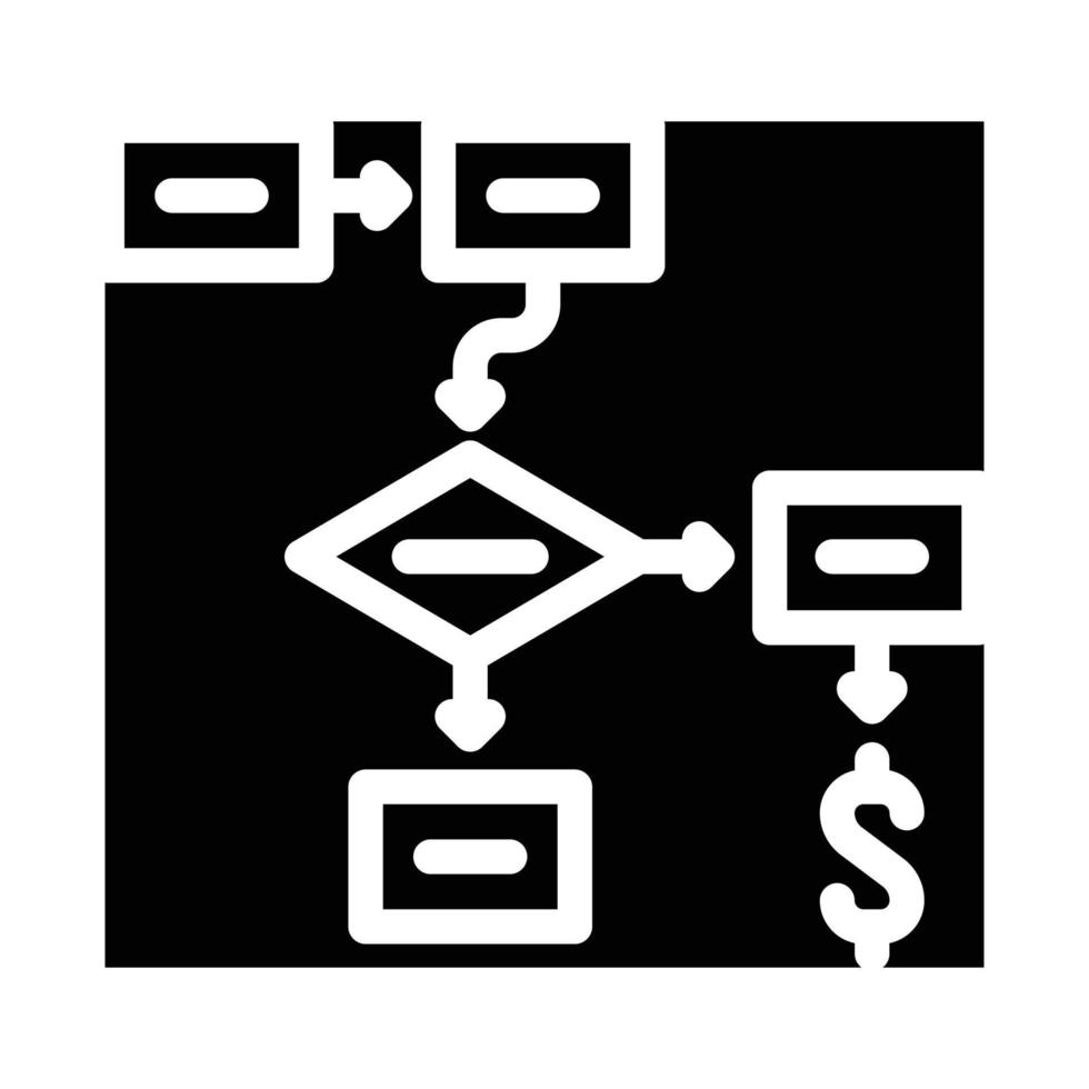 ilustración de vector de icono de glifo de proceso de negocio