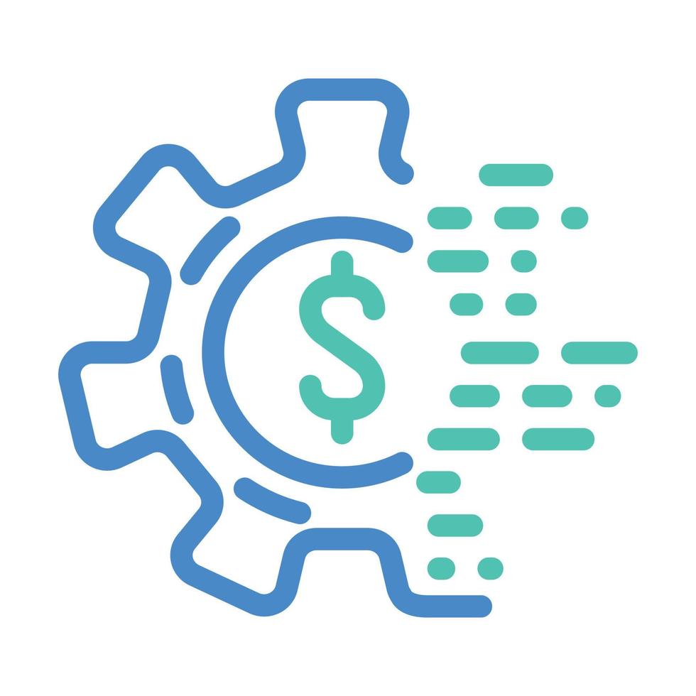 digitization of processes business manager color icon vector illustration