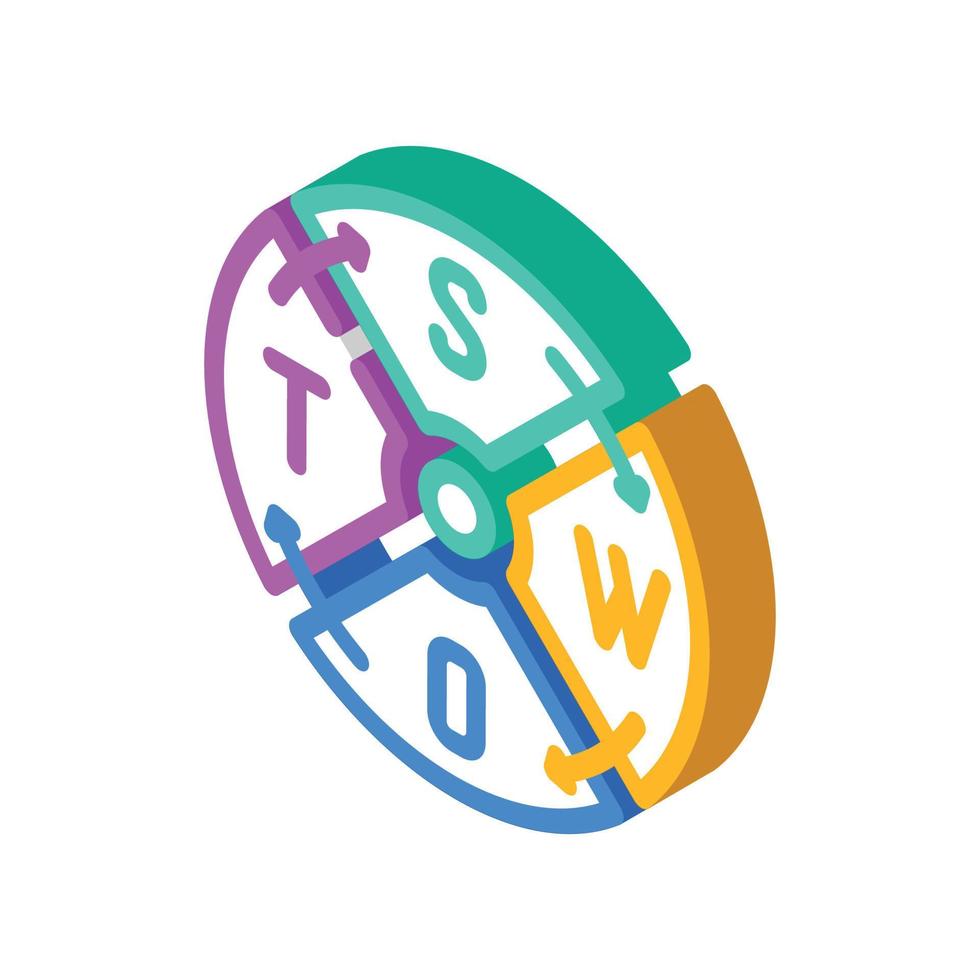 swot analysis isometric icon vector illustration