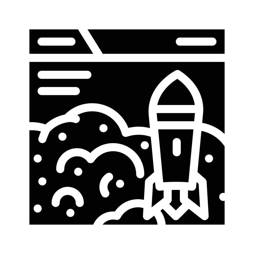 launch startup glyph icon vector illustration