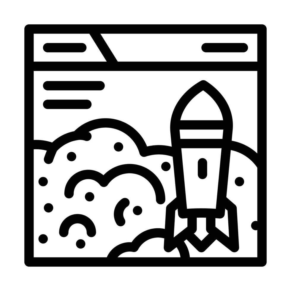 launch startup line icon vector illustration