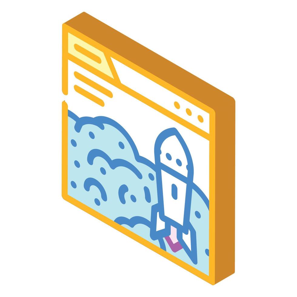 launch startup isometric icon vector illustration