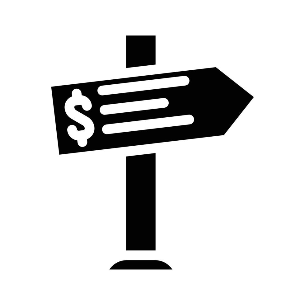 choice of direction for earning money glyph icon vector illustration