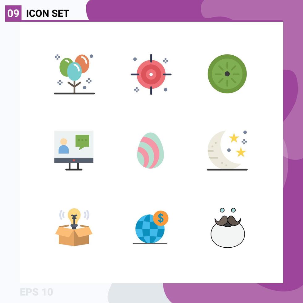 Universal Icon Symbols Group of 9 Modern Flat Colors of eastre service food online consulting Editable Vector Design Elements