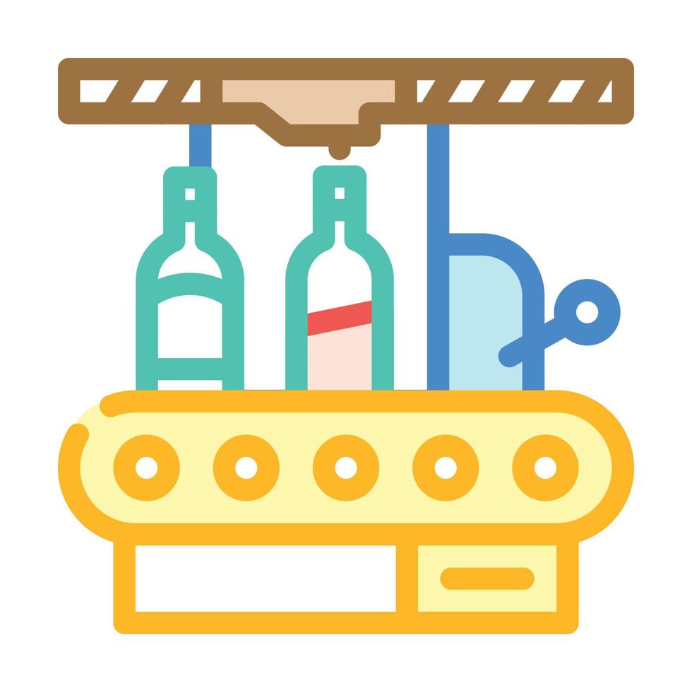 bottling factory conveyor color icon vector illustration