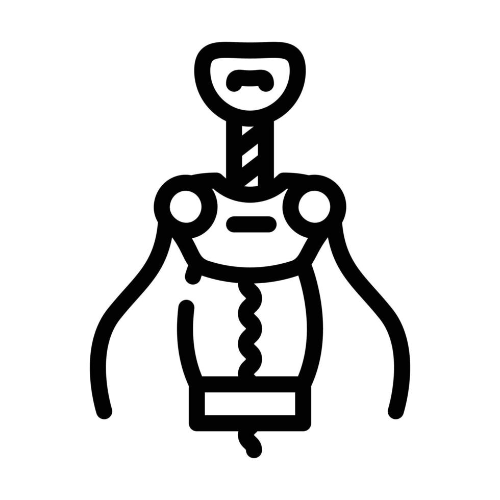 corkscrew tool line icon vector illustration