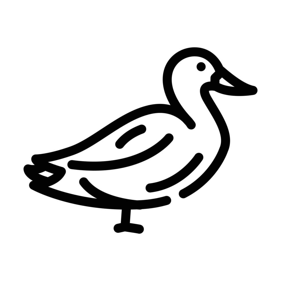 pato granja pájaro línea icono vector ilustración