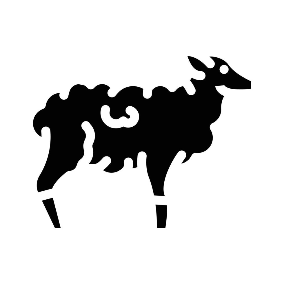 ovejas granja animal glifo icono vector ilustración