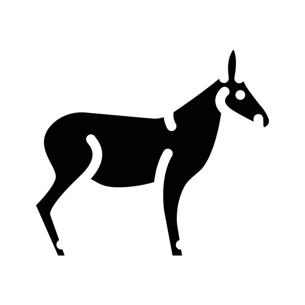 donkey animal glyph icon vector illustration
