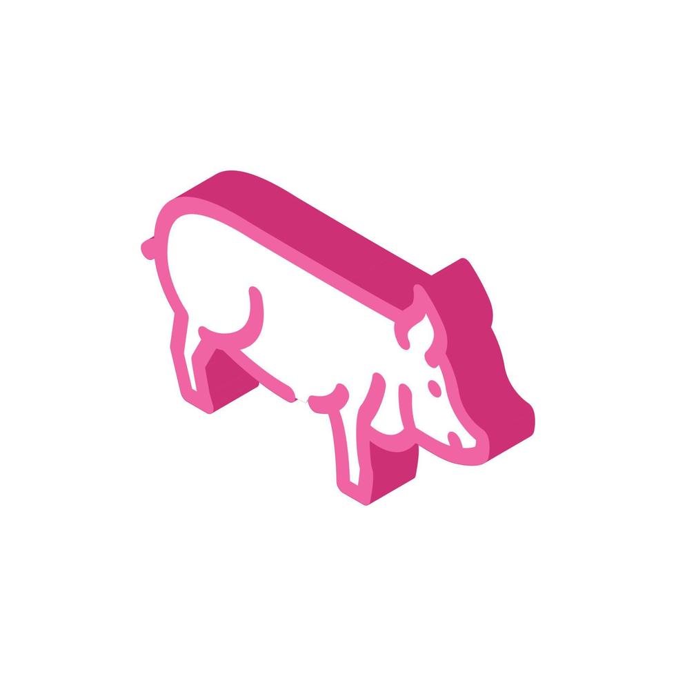 pig farm animal isometric icon vector illustration