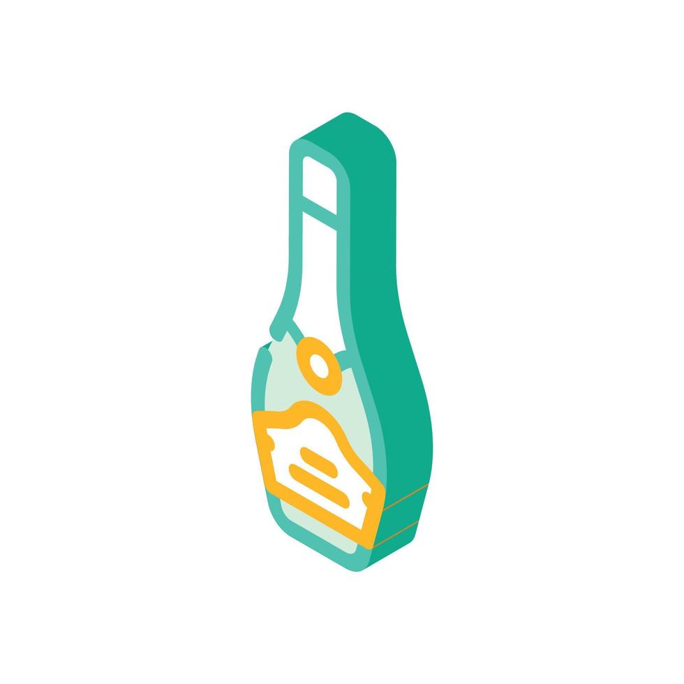 champagne alcoholic drink isometric icon vector illustration