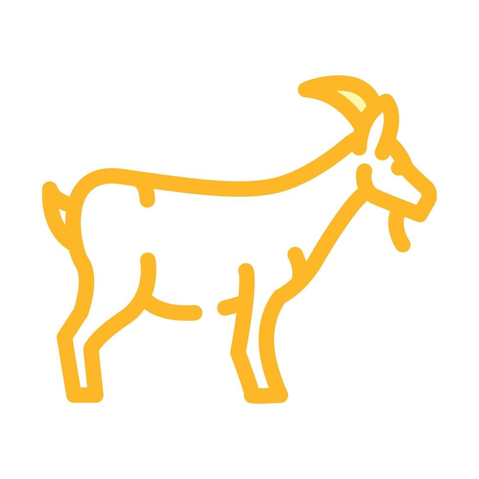 goat farm animal color icon vector illustration