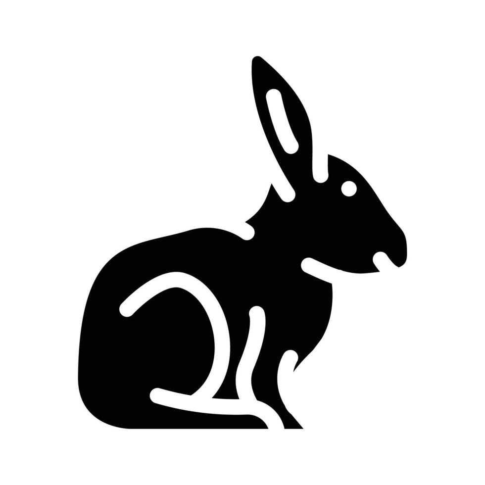 rabbit farm animal glyph icon vector illustration