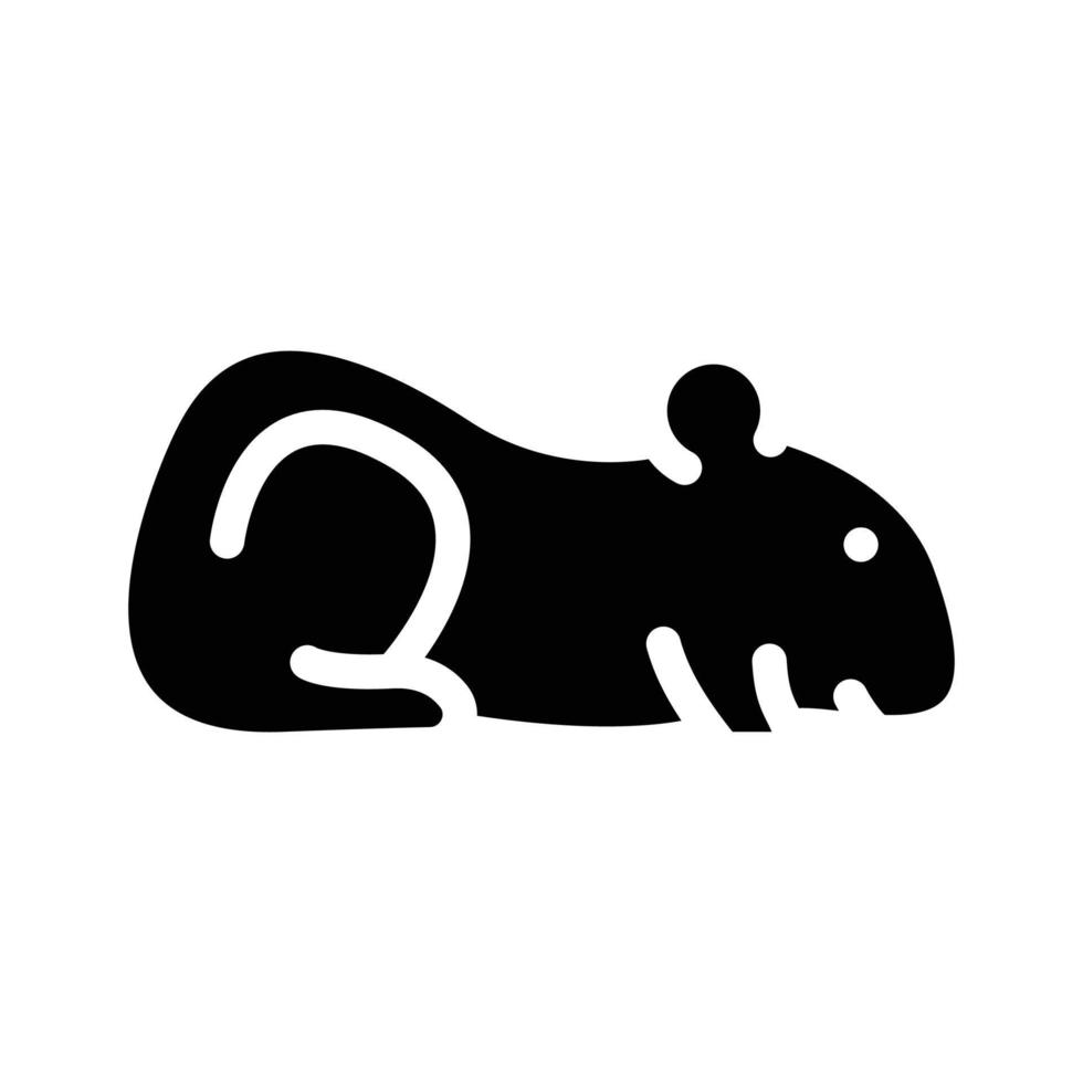 hámster mascota animal glifo icono vector ilustración