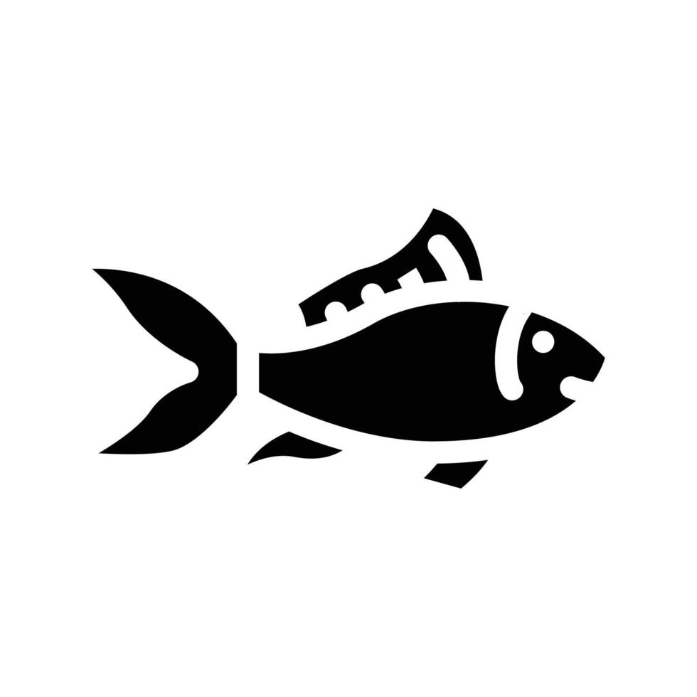fish aquatic glyph icon vector illustration