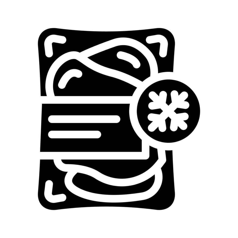 meat fillet frozen food glyph icon vector illustration