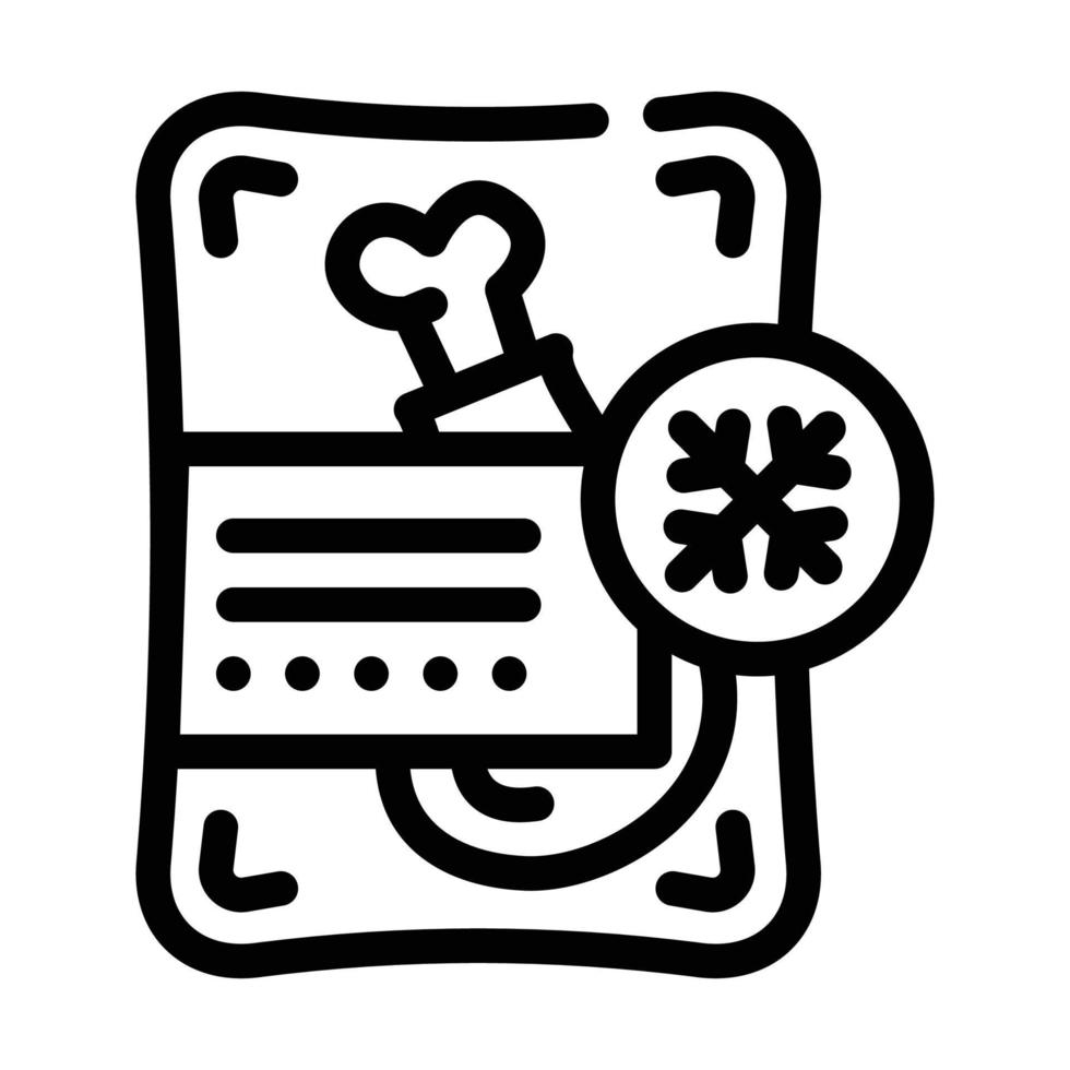 chicken meat frozen food line icon vector illustration