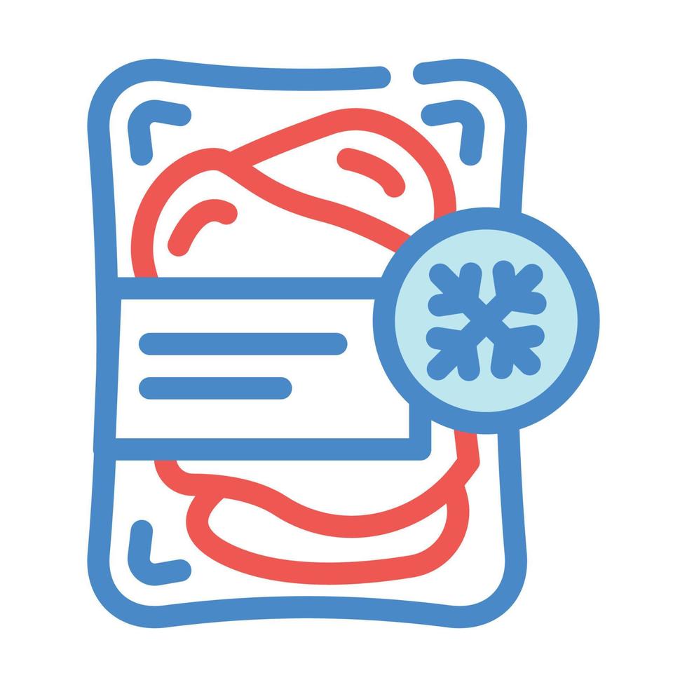 meat fillet frozen food color icon vector illustration