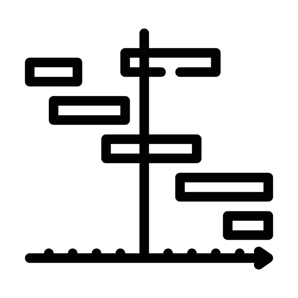 separation of tasks line icon vector illustration