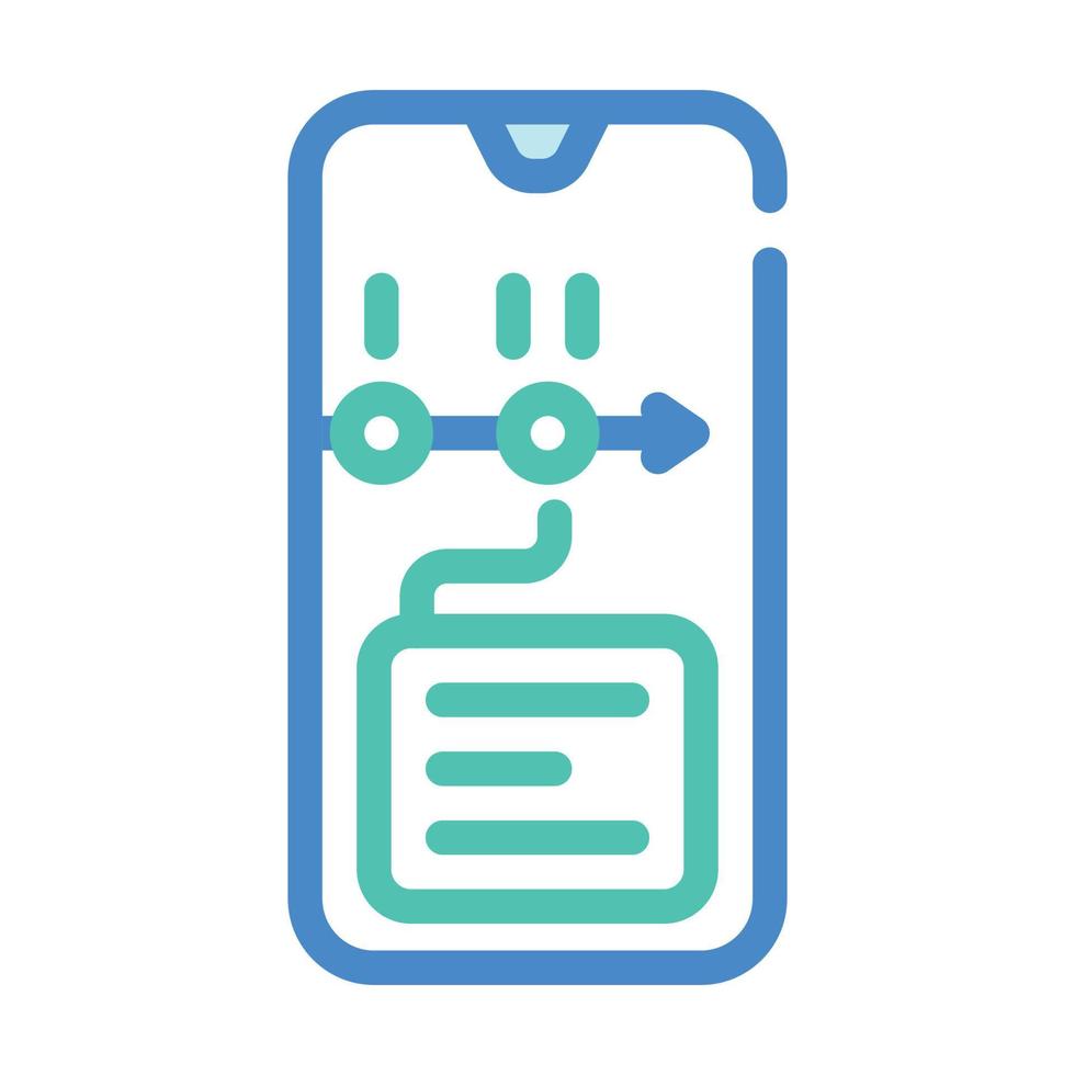 mobile app for planning color icon vector illustration